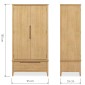 Harkus Oak Double Wardrobe With Drawer