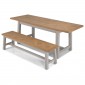 Chaldon Painted Ext Dining Table with 2 Benches