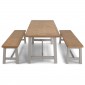 Chaldon Painted Ext Dining Table with 2 Benches