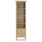 Skioa Oak Slim Bookcase With Drawer