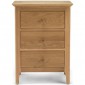 Danbury Oak 3 Drawer Bedside Cabinet