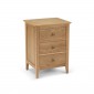 Danbury Oak 3 Drawer Bedside Cabinet