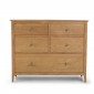 Danbury Oak  5 Drawer Wide Chest Of Drawer