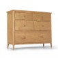 Danbury Oak  5 Drawer Wide Chest Of Drawer