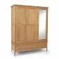 Danbury Oak Triple Wardrobe with Mirror