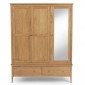 Danbury Oak Triple Wardrobe with Mirror