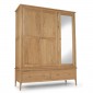 Danbury Oak Triple Wardrobe with Mirror